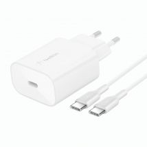 Belkin Chargeur Secteur Usb C 25w Power Delivery Avec Câble Usb C 1m Blanc