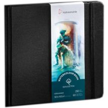 Carnet Aquarelle - Watercolour Book - 100% Coton - 250g/m² - 30 Feuilles Grain Fin - 19,5x19,5cm - Hahnemühle
