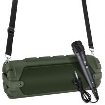 Haut-parleur Bluetooth Portable 20w Avec Micro Et Bandoulière Vert Yonis - Yonis