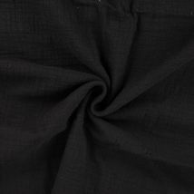 Tissu Double Gaze Aspect Lin Uni Noir - Au Mètre - Craftine