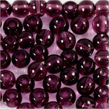 45 Perles En Verre À Facettes Rondes Ø 4 Mm - Violet - Creotime