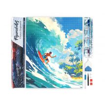 Diamond Painting Broderie Diamant Figured’art 40x50cm Toile Entière Roulée Avec Diamants Carrés - Surf À Hawaï - Figured'Art