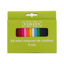 Boîte De 18 Mini Crayons De Couleur Ulmann 9 Cm - Atoutbois