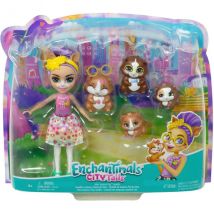 Enchantimals Poupee Glee Et 4 Cochon D'Inde - Figurine 15 Cm - Animal - Mattel Hhb84