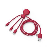 Xoopar Câble Multi-connecteurs Mr Bio Long 1 M Rouge