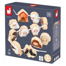 La Ferme Enfiler - Theme Mouton - Janod - Rouge - Jura Toys