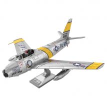 Metalearth Aviation: F-86 Sabre 15,6x15x8cm, Maquette 3d En Métal Avec 3 Feuilles, Sur Carte 12x17cm, 14+ - Metal Earth