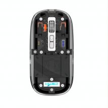 Souris Gaming Sans Fil Transparente Haute Précision Rechargeable 2400dpi Rose Noir Yonis - Yonis