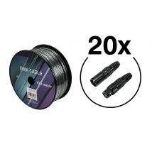 Eurolite Set Câble Dmx 2x0.22 100m Sw + 40 Connecteurs