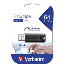 Clé Usb 64go Verbatim Pinstripe 3.0 Noir - Verbatim
