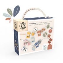 Jouet À Bascule Perles A Lacer Animaux En Bois - Beige - Speedy Monkey