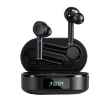 Ecouteurs Bluetooth 5.0 Sans Fil Réduction De Bruit Affichage Led Blanc Noir Yonis - Yonis
