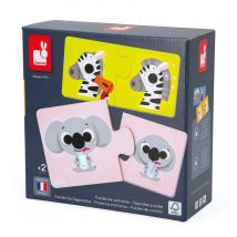 Puzzles 2 Pieces Les Contraires - Janod - Jaune - Jura Toys