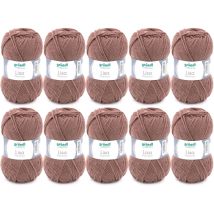 10 Pelotes De Laine - Nougat - 22 - 100% Acrylique - 3,5/4,5 Mm - Gründl - Lisa Premium