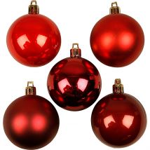 Boules De Noël, D 6 Cm, Harmonie De Rouges, 20pièces/ 1 Pq. - CC Hobby