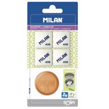 Blister 1 Taille-crayons Spin New Look + 4 Gommes 430 - Milan