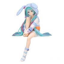 Hatsune Miku - Statuette Noodle Stopper Hatsune Miku Rabbit Ear Hood Pajama Blue Color Ver. 14 Cm - Furyu