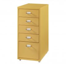 Caisson De Bureau Armoire Meuble De Rangement À Roulettes Avec 5 Tiroirs