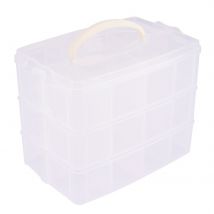 Boîte De Rangement - 24 Compartiments - 22,5 X 15,5 X 18,5 Cm - Transparent - Vaessen Creative