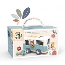 Jouet À Bascule Boite A Forme En Bois – Van Bleu - Beige - Speedy Monkey