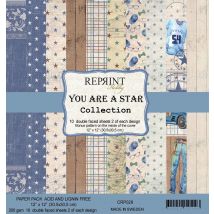 10 Papiers Scrapbooking 30 X 30 Cm Reprint You Are A Star Scrapbooking