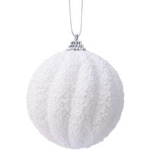 1 Boule En Mousse Paillettés Blanche Hiver - Annikids