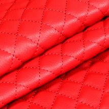 Tissu Simili Cuir Matelassé Uni Chelsy Rouge - Craftine