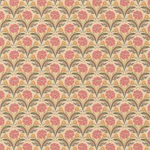 Tissu Coton Imprimé Arty Selma Sur Fond Jaune Pastel - Au Mètre - Craftine