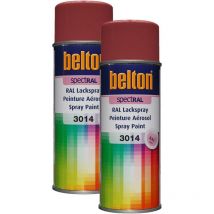 Lot De 2 Bombes De Peinture Belton Spectral Ral3014 Vieux Rose 400ml