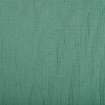 Tissu Double Gaze De Coton Uni Vert - Craftine