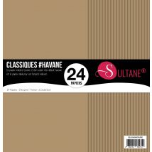 24 Papiers Scrapbooking Havane - 300g/m2 - H : 30,5 Cm - Infocrea
