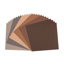 Papier Cartonné Marron - 30,5 X 30,5 Cm - 216 G - Texturé - Florence - 24 Feuilles Scrapbooking