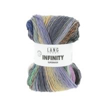 Pelote De Laine Infinity - 100gr - Lang Yarns - 100% Mérinos Extrafine Superwash - Couleurs Aléatoires, Rendu Artistique Unique 04 Multicolore - 