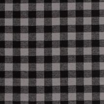 Tissu Maille Jersey Toucher Flanelle Carreaux Sur Fond Gris - Au Mètre - Craftine