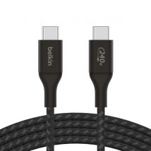Belkin Câble De Charge Et Synchronisation De Donnée Usb-c Vers Usb-c Pd 3.1 3a 2m Noir