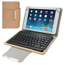 Housse Tablette Tactile 10 Pouces Clavier Universel Bluetooth Simili Cuir Marron Yonis - Yonis