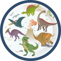 8 Petites Assiettes Happy Dino - RIETHMULLER