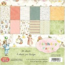 36 Papiers Imprimés Scrapbooking 15 X 15 Cm Craft & You Birthday Party - Craft and you design