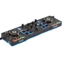 Hercules Djcontrol Starlight – Contrôleur Dj Usb Portatif - 2 Pistes Avec 8 Pads Et Carte Son – Serato Dj Lite Inclus