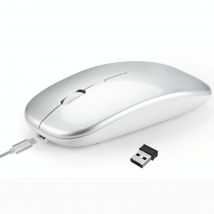 Souris Bluetooth Sans Fil Rechargeable Ultra Fine Et Silencieuse Or Argent Yonis - Yonis