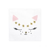 20 Serviettes Mademoiselle Chat - PartyDeco