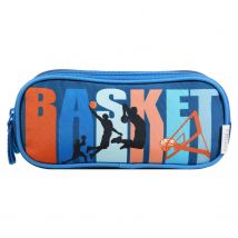Trousse Scolaire 2 Compartiments Phileas Bleu Basket - Bagtrotter - Bagtrotter