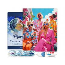 Diamond Painting Broderie Diamant Figured’art 40x50cm Toile Tendue Sur Châssis En Bois - Diamants Carrés - Réunion De Divas - Figured'Art