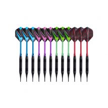 Jeu De 12 Fléchettes Pro Tesli Pointe Plastique - 19gr - Coloris Mixte - 1001jouets