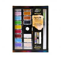 Art Et Go Palette Aquarelle Accordéon - 18 Couleurs Metallik - Art & go