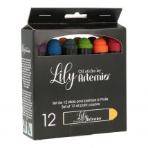 12 Crayons De Peinture À L'Huile - Couleurs Primaires - Artemio