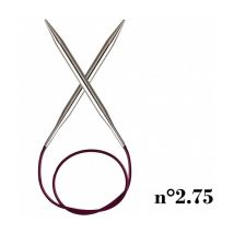 Aiguilles À Tricoter Circulaires Fixes Cable 80 Cm Nova Metal Du N° 2,5 À 5 - Knitpro 2,75 Gris