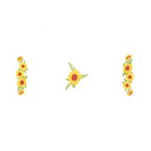 Kit De Chemin De Table Au Point De Croix - Tournesol - 40 X 100 Cm - Trimits Blanc