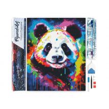 Diamond Painting Broderie Diamant Figured’art 40x50cm Toile Entière Roulée Avec Diamants Carrés - Panda Coloré Abstrait - Figured'Art
