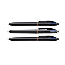 Lot De 3 Stylos 4 Couleurs Bic - Pointe Moyenne Corps Noir